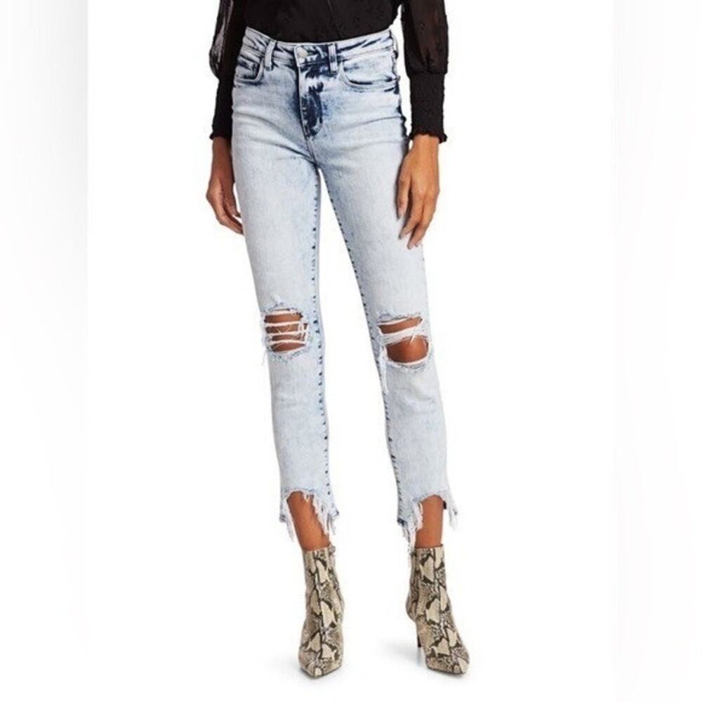L'Agence High Line Skinny Jeans in Calypso Acid Wash Distressed Destructed 25